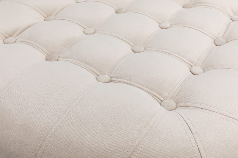 Fotpall Chester Deluxe Rund 80 cm Sammet Beige - 80 cm - Möbler - Fåtölj & stolar - Pall & puff - Fotpallar