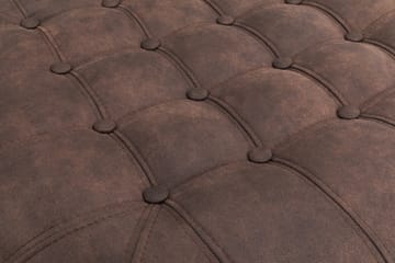 Fotpall Chester Deluxe Rund 80 cm Vintage Mörkbrun - 80 cm - Möbler - Fåtölj & stolar - Pall & puff - Fotpallar