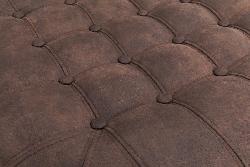 Fotpall Chester Deluxe Rund 80 cm Vintage Mörkbrun - 80 cm - Möbler - Fåtölj & stolar - Pall & puff - Fotpallar