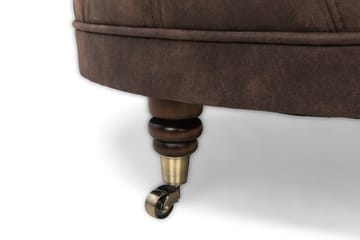 Fotpall Chester Deluxe Rund 80 cm Vintage Mörkbrun - 80 cm - Möbler - Fåtölj & stolar - Pall & puff - Fotpallar