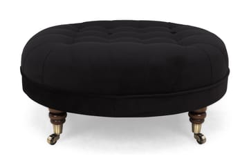 Fotpall Chester Deluxe Rund Sammet Svart - 80 cm - Möbler - Fåtölj & stolar - Pall & puff - Fotpallar