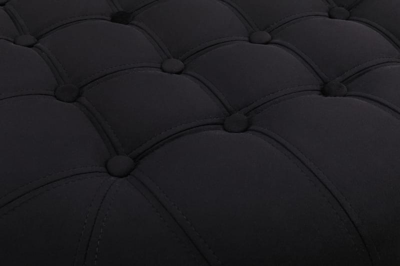 Fotpall Chester Deluxe Rund Sammet Svart - 80 cm - Möbler - Fåtölj & stolar - Pall & puff - Fotpallar