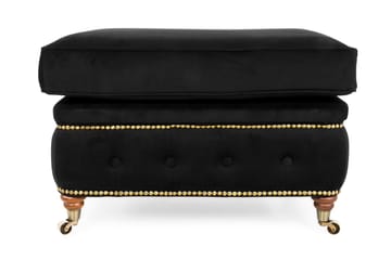 Fotpall Chester Deluxe Sammet - Svart - Möbler - Fåtölj & stolar - Pall & puff - Fotpallar