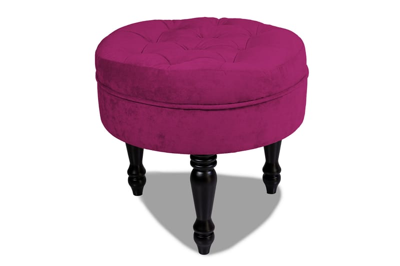 Fotpall Chester Ludovic 50 cm Rund - Cerise - Möbler - Fåtölj & stolar - Pall & puff - Fotpallar