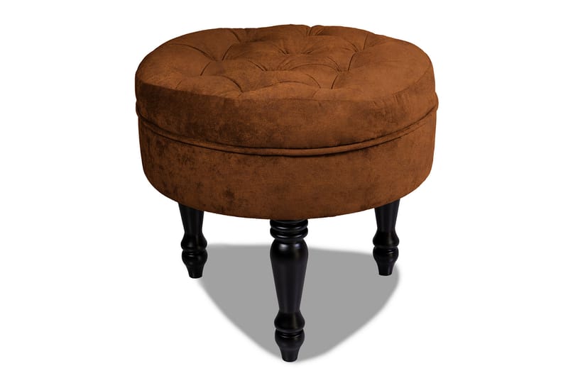Fotpall Chester Ludovic 50 cm Rund - Cognac - Möbler - Fåtölj & stolar - Pall & puff - Fotpallar