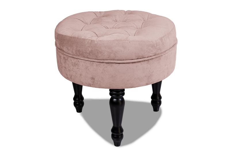 Fotpall Chester Ludovic 50 cm Rund - Rosa - Möbler - Fåtölj & stolar - Pall & puff - Fotpallar