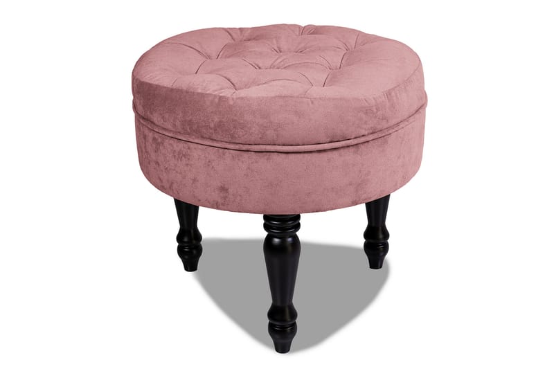 Fotpall Chester Ludovic 50 cm Rund - Rosa - Möbler - Fåtölj & stolar - Pall & puff - Fotpallar