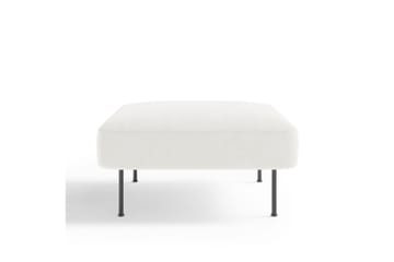 Fotpall Delorse 80 cm Kvadratisk - Vit Bouclé - Möbler - Fåtölj & stolar - Pall & puff - Fotpallar