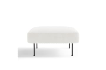 Fotpall Delorse 80 cm Kvadratisk - Vit Bouclé - Möbler - Fåtölj & stolar - Pall & puff - Fotpallar