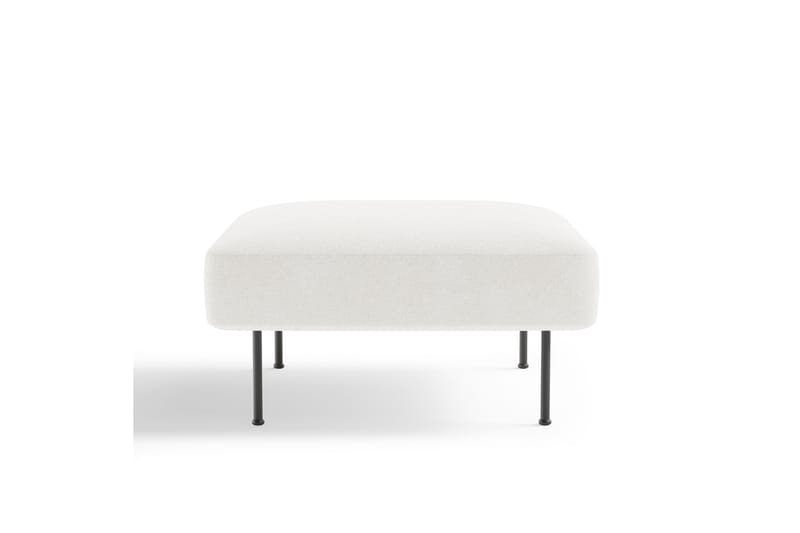 Fotpall Delorse 80 cm Kvadratisk - Vit Bouclé - Möbler - Fåtölj & stolar - Pall & puff - Fotpallar
