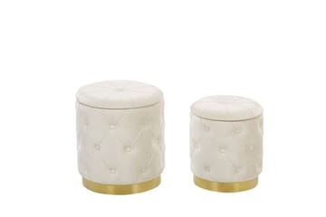 Fotpall Elofsrud med Förvaring 2-pack - Vit - Möbler - Fåtölj & stolar - Pall & puff - Fotpallar