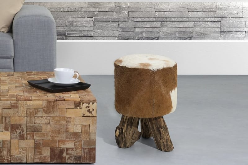 Fotpall Kent 50|50 cm - Brun - Möbler - Fåtölj & stolar - Pall & puff - Fotpallar
