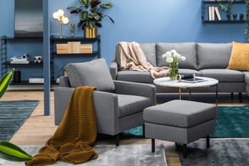 Fotpall Malley - Ljusgrå - Möbler - Fåtölj & stolar - Pall & puff - Fotpallar