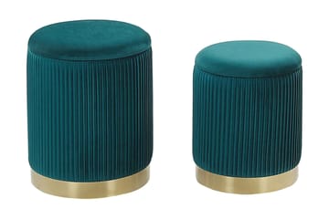 Fotpall Mangin med Förvaring 2-pack - Blå - Möbler - Fåtölj & stolar - Pall & puff - Fotpallar