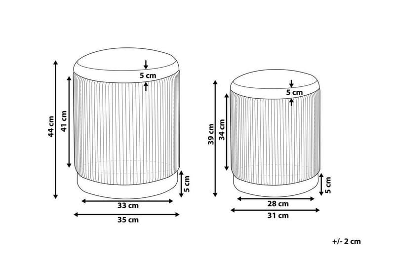 Fotpall Mangin med Förvaring 2-pack - Grå - Möbler - Fåtölj & stolar - Pall & puff - Fotpallar