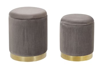 Fotpall Mangin med Förvaring 2-pack - Grå - Möbler - Fåtölj & stolar - Pall & puff - Fotpallar