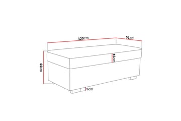 Fotpall med Förvaring Nevada 120x50 - Antracit - Möbler - Fåtölj & stolar - Pall & puff - Fotpallar