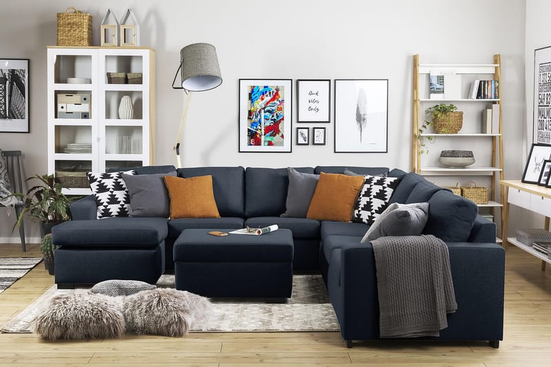 Fotpall med Förvaring Nevada 80x65 - Mörkblå - Möbler - Fåtölj & stolar - Pall & puff - Fotpallar