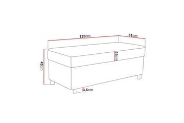 Fotpall Nevada med Förvaring 120x50 - Brun - Möbler - Fåtölj & stolar - Pall & puff - Fotpallar