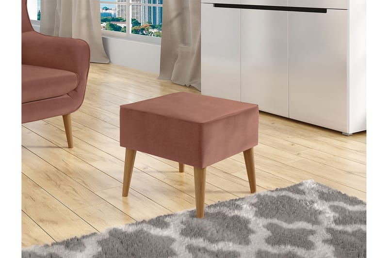Fotpall - Rosa - Möbler - Fåtölj & stolar - Pall & puff - Fotpallar