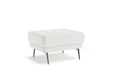 Fotpall Samella 78 cm Rektangulär - Vit Bouclé - Möbler - Fåtölj & stolar - Pall & puff - Fotpallar