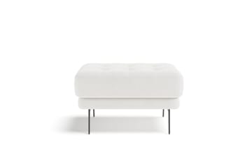Fotpall Samella 78 cm Rektangulär - Vit Bouclé - Möbler - Fåtölj & stolar - Pall & puff - Fotpallar