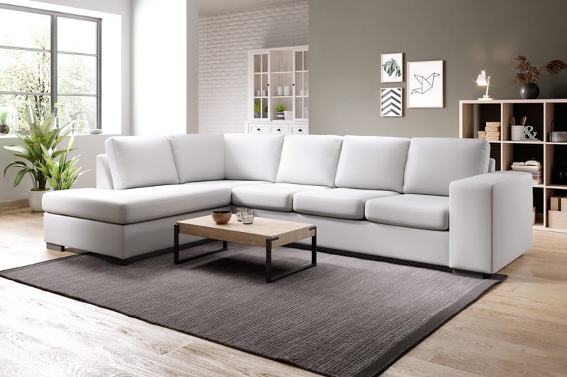 Fotpall Sit Down 70X60 cm Bonded Leather - Vit - Möbler - Fåtölj & stolar - Pall & puff - Fotpallar