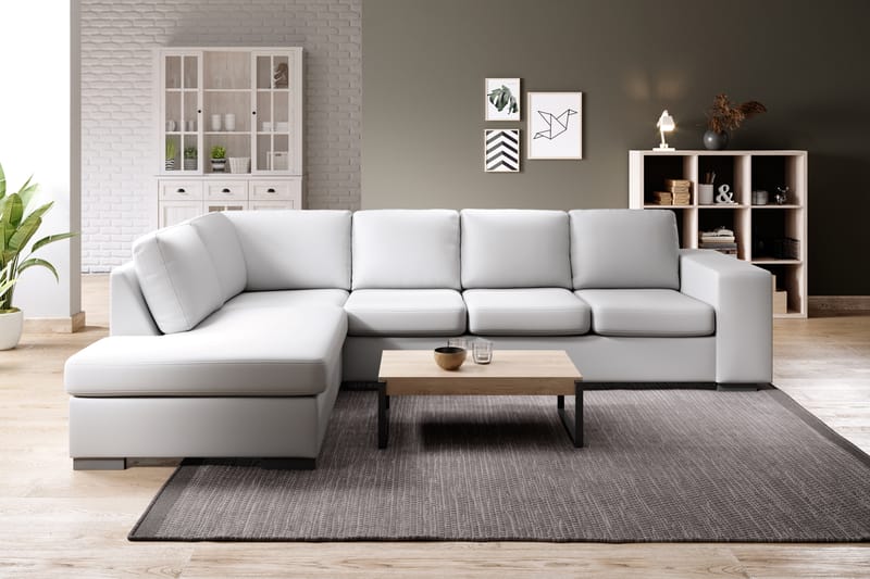 Fotpall Sit Down 70X60 cm Bonded Leather - Vit - Möbler - Fåtölj & stolar - Pall & puff - Fotpallar
