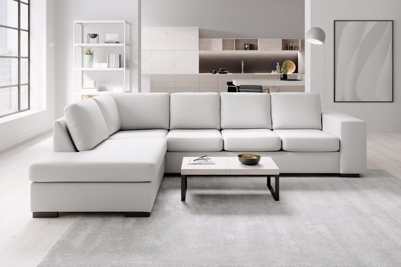 Fotpall Sit Down 70X60 cm Bonded Leather - Vit - Möbler - Fåtölj & stolar - Pall & puff - Fotpallar