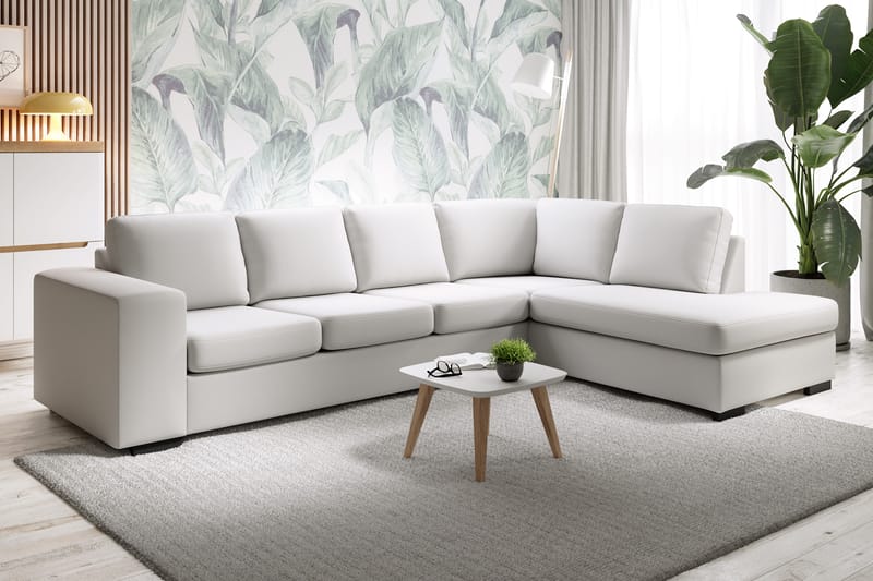 Fotpall Sit Down 70X60 cm Bonded Leather - Vit - Möbler - Fåtölj & stolar - Pall & puff - Fotpallar