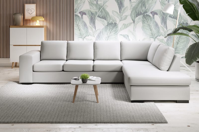 Fotpall Sit Down 70X60 cm Bonded Leather - Vit - Möbler - Fåtölj & stolar - Pall & puff - Fotpallar