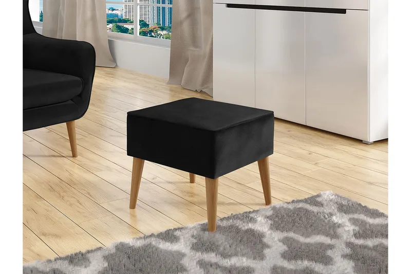 Fotpall - Svart - Möbler - Fåtölj & stolar - Pall & puff - Fotpallar