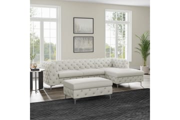 Fotpall Thersa 67 cm Rektangulär - Beige - Möbler - Fåtölj & stolar - Pall & puff - Fotpallar