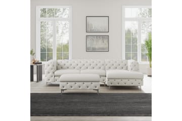 Fotpall Thersa 67 cm Rektangulär - Beige - Möbler - Fåtölj & stolar - Pall & puff - Fotpallar