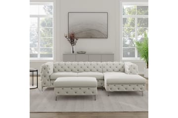 Fotpall Thersa 67 cm Rektangulär - Beige - Möbler - Fåtölj & stolar - Pall & puff - Fotpallar