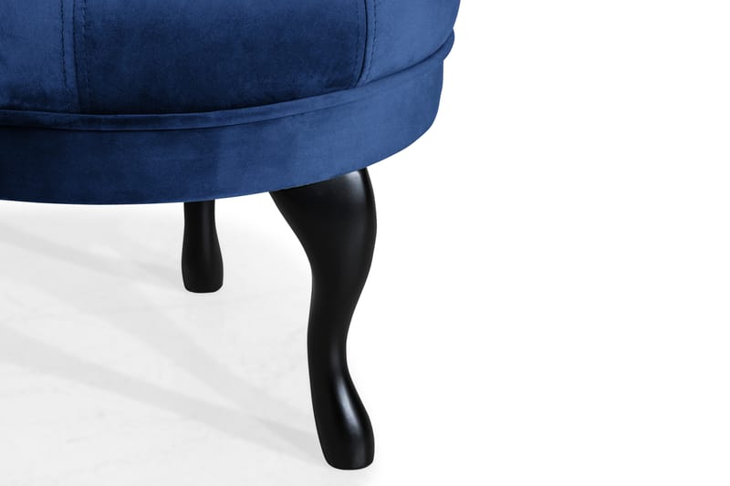Fotpall Thunia 50 cm Sammet - Blå - Möbler - Fåtölj & stolar - Pall & puff - Fotpallar