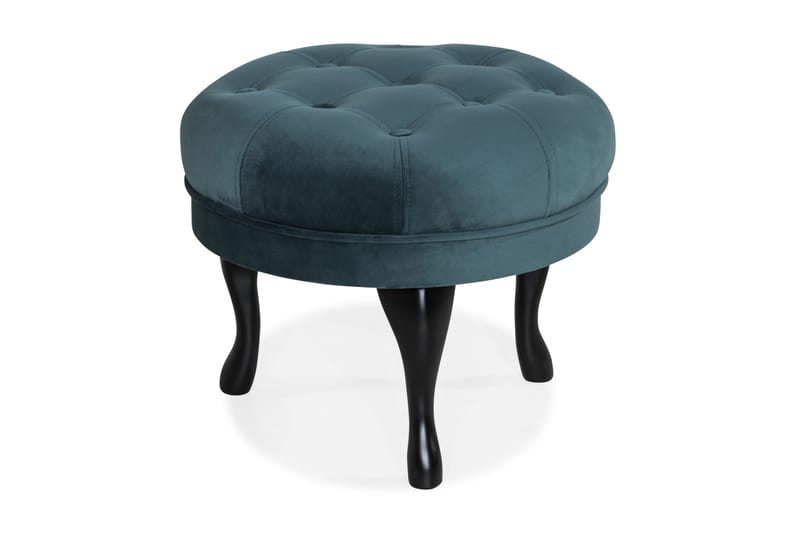 Fotpall Thunia 50 cm Sammet - Blågrön - Möbler - Fåtölj & stolar - Pall & puff - Fotpallar