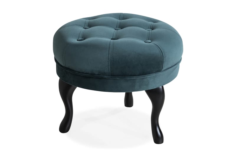 Fotpall Thunia 50 cm Sammet - Blågrön - Möbler - Fåtölj & stolar - Pall & puff - Fotpallar