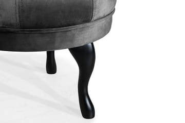 Fotpall Thunia 50 cm Sammet - Mörkgrå - Möbler - Fåtölj & stolar - Pall & puff - Fotpallar