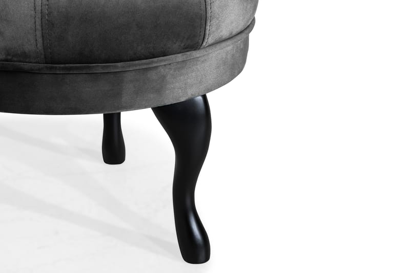 Fotpall Thunia 50 cm Sammet - Mörkgrå - Möbler - Fåtölj & stolar - Pall & puff - Fotpallar