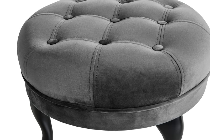Fotpall Thunia 50 cm Sammet - Mörkgrå - Möbler - Fåtölj & stolar - Pall & puff - Fotpallar