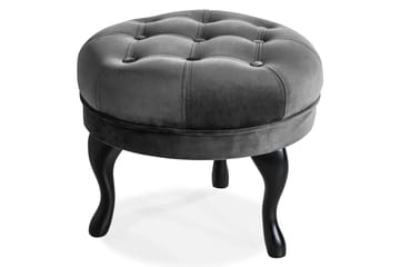 Fotpall Thunia 50 cm Sammet - Mörkgrå - Möbler - Fåtölj & stolar - Pall & puff - Fotpallar