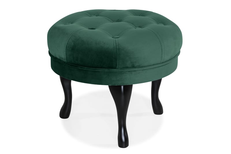 Fotpall Thunia 50 cm Sammet - Mörkgrön - Möbler - Fåtölj & stolar - Pall & puff - Fotpallar