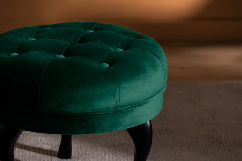 Fotpall Thunia 50 cm Sammet - Mörkgrön - Möbler - Fåtölj & stolar - Pall & puff - Fotpallar