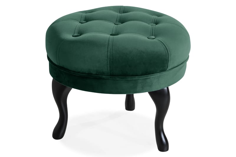 Fotpall Thunia 50 cm Sammet - Mörkgrön - Möbler - Fåtölj & stolar - Pall & puff - Fotpallar