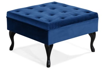 Fotpall Thunia 70x70 cm Sammet - Blå - Möbler - Fåtölj & stolar - Pall & puff - Fotpallar