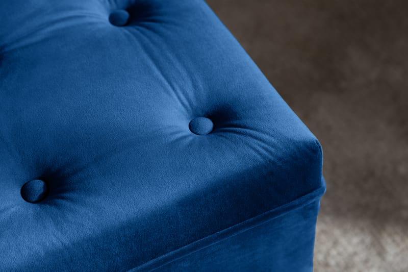 Fotpall Thunia 70x70 cm Sammet - Blå - Möbler - Fåtölj & stolar - Pall & puff - Fotpallar