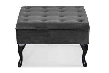 Fotpall Thunia 70x70 cm Sammet - Mörkgrå - Möbler - Fåtölj & stolar - Pall & puff - Fotpallar