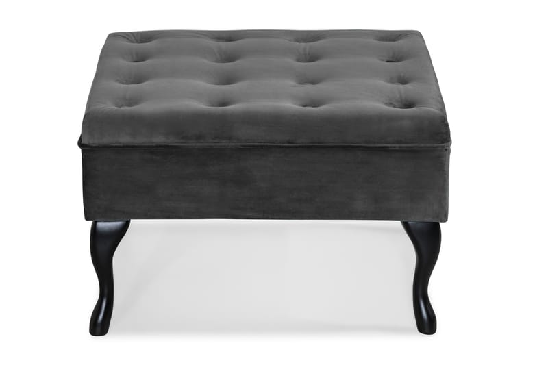 Fotpall Thunia 70x70 cm Sammet - Mörkgrå - Möbler - Fåtölj & stolar - Pall & puff - Fotpallar