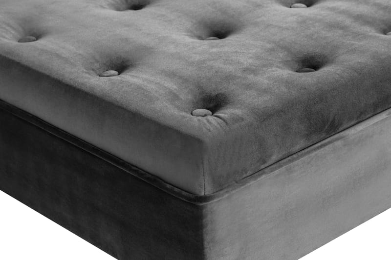 Fotpall Thunia 70x70 cm Sammet - Mörkgrå - Möbler - Fåtölj & stolar - Pall & puff - Fotpallar